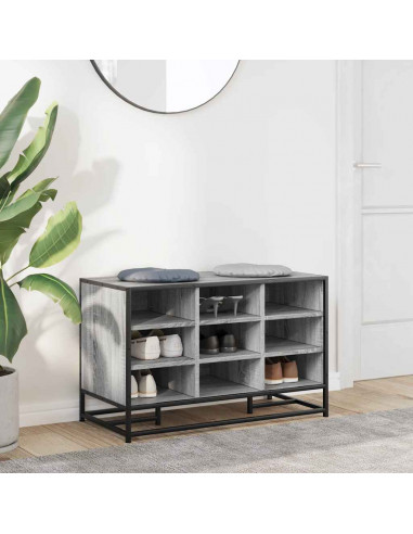 Scarpiera Grigia Sonoma 84x40x53,5 cm Truciolato e Metallo