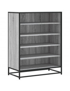 Scarpiera Grigio Sonoma 75x38x97,5 cm Legno Multistrato Metallo