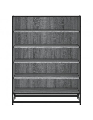 Scarpiera Grigio Sonoma 75x38x97,5 cm Legno Multistrato Metallo