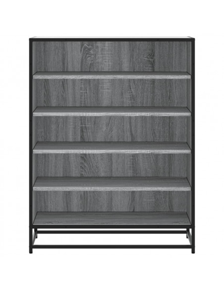 Scarpiera Grigio Sonoma 75x38x97,5 cm Legno Multistrato Metallo