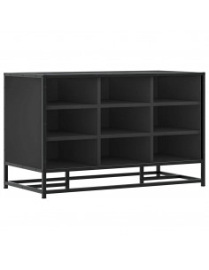 Scarpiera Nera 84x40x53,5 cm in Truciolato e Metallo