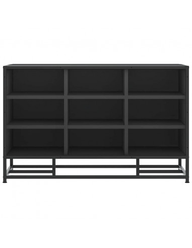 Scarpiera Nera 84x40x53,5 cm in Truciolato e Metallo
