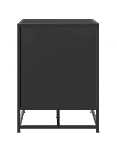 Scarpiera Nera 84x40x53,5 cm in Truciolato e Metallo