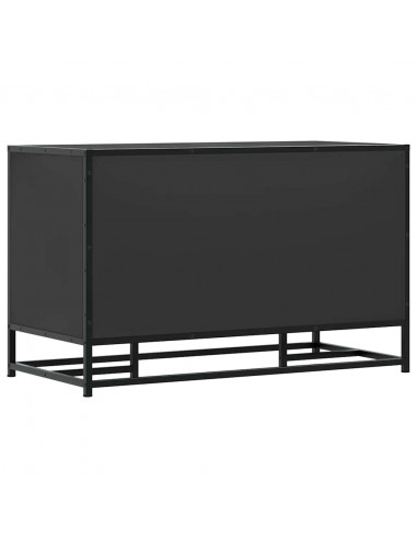 Scarpiera Nera 84x40x53,5 cm in Truciolato e Metallo