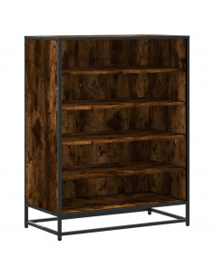 Scarpiera Rovere Fumo 75x38x97,5 cm Legno Multistrato Metallo