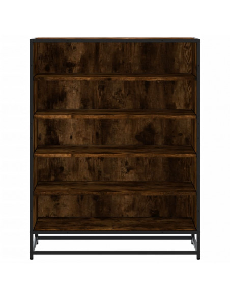 Scarpiera Rovere Fumo 75x38x97,5 cm Legno Multistrato Metallo