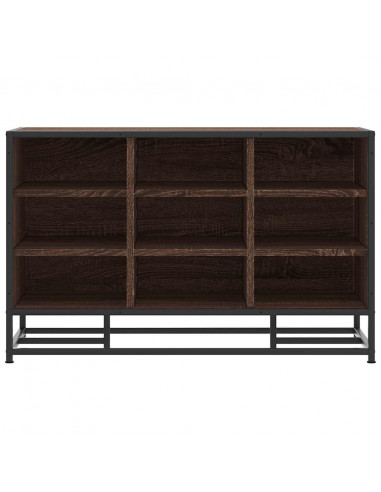 Scarpiera Rovere Marrone 84x40x53,5 cm Truciolato e Metallo