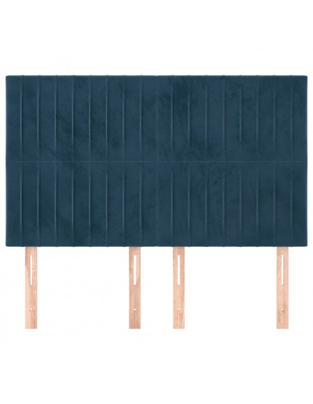 Testiere 4 pz Blu Scuro 72x5x78/88 cm in Velluto