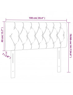 Testiera a LED Blu Scuro 100x7x78/88 cm in Velluto