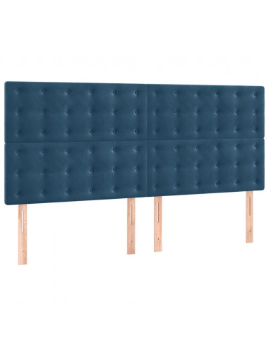 Testiera 4 pz Blu scuro 90x5x78/88 cm in Velluto