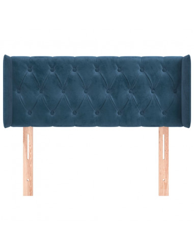 Testiera ad Orecchio Blu Scuro 103x16x78/88 cm in Velluto