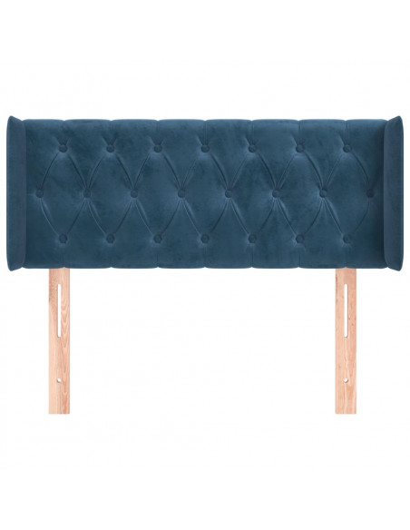 Testiera ad Orecchio Blu Scuro 103x16x78/88 cm in Velluto