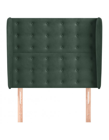 Testiera ad Orecchio Verde Scuro 93x23x118/128 cm in Velluto