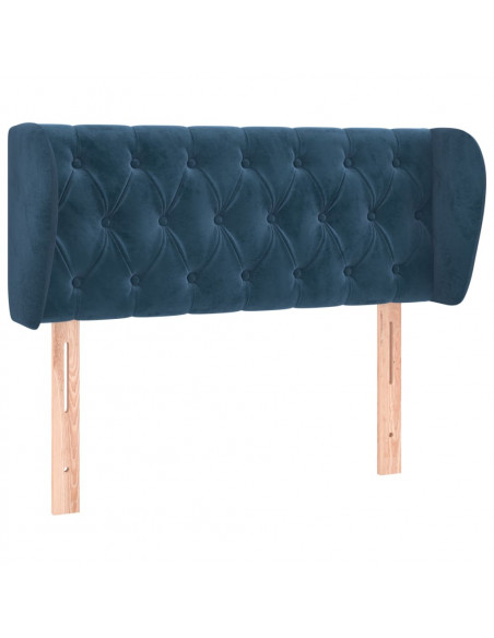Testiera ad Orecchio Blu Scuro 103x23x78/88 cm in Velluto