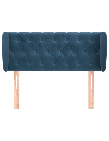 Testiera ad Orecchio Blu Scuro 103x23x78/88 cm in Velluto