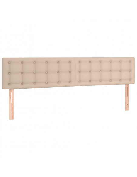 Testiera Cappuccino a LED 180x5x78/88 cm in Similpelle