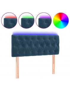 Testiera a LED Blu Scuro 100x7x78/88 cm in Velluto 2