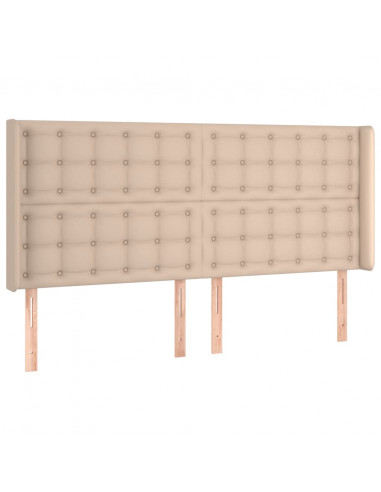 Testiera a LED Cappuccino 183x16x118/128 cm in Similpelle