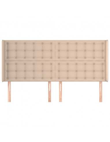 Testiera ad Orecchio Cappuccino 183x16x118/128 cm in Similpelle