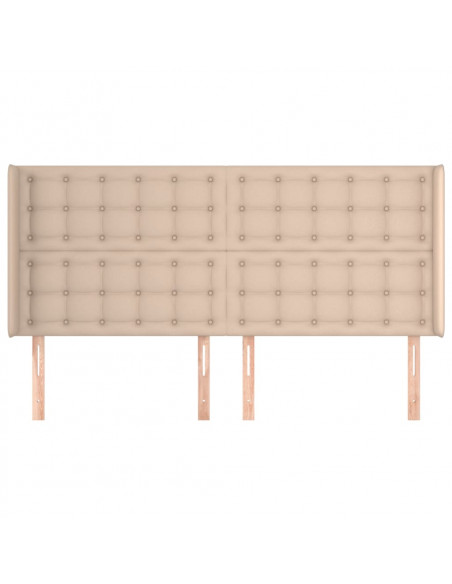 Testiera ad Orecchio Cappuccino 183x16x118/128 cm in Similpelle