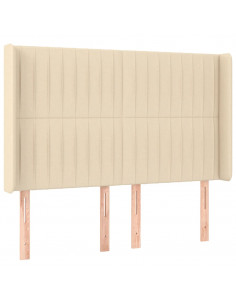 Testiera ad Orecchio Crema 147x16x118/128 cm in Tessuto 2