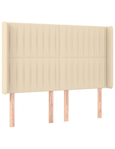 Testiera ad Orecchio Crema 147x16x118/128 cm in Tessuto