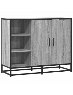 Credenza Grigio Sonoma 92x35x76 cm in Legno Multistrato