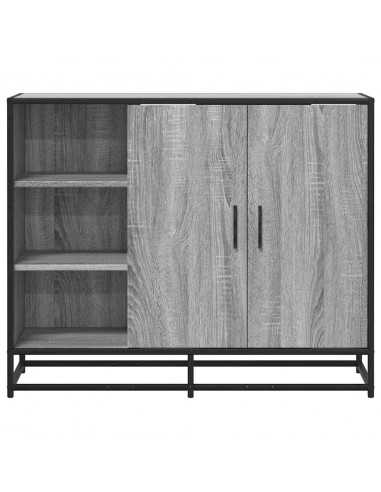 Credenza Grigio Sonoma 92x35x76 cm in Legno Multistrato