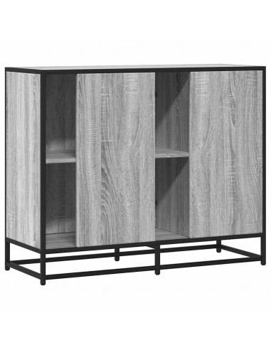 Credenza Grigio Sonoma 92x35x76 cm in Legno Multistrato