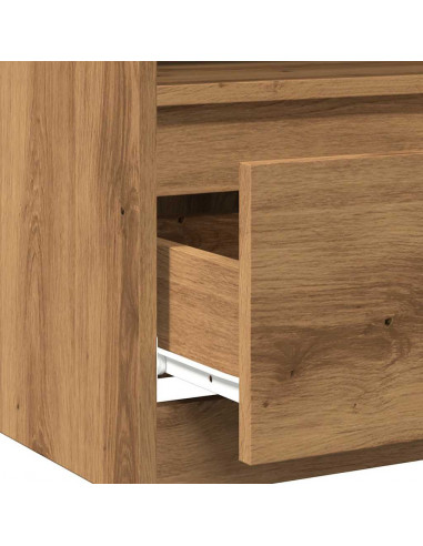 Comodino Rovere Artigianale 40x40x50 cm in Legno Multistrato