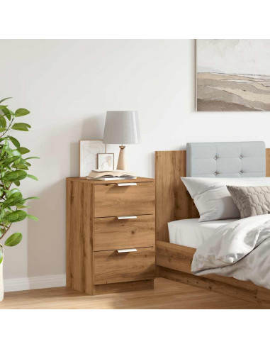 Comodino Rovere Artigianale 40x36x65 cm in Legno Multistrato