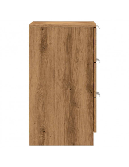 Comodino Rovere Artigianale 40x36x65 cm in Legno Multistrato