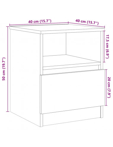 Comodino Legno Antico 40x40x50 cm in Legno Multistrato