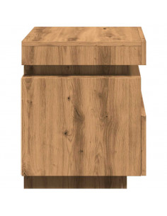 Comodino con Luci LED Rovere Artigianale 40x39x48,5 cm
