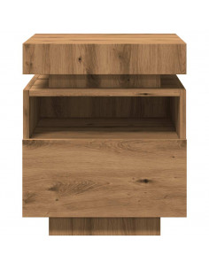 Comodini con Luci LED 2pz Rovere Artigianale 40x39x48,5 cm