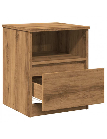 Comodini 2 pz Rovere Artigianale 40x40x50 cm Legno Multistrato