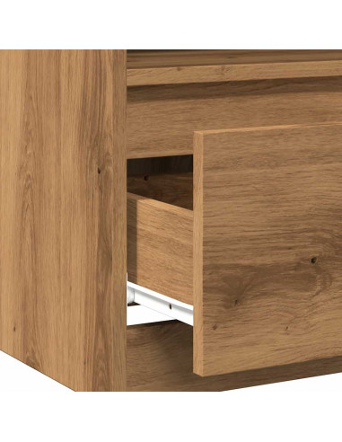 Comodini 2 pz Rovere Artigianale 40x40x50 cm Legno Multistrato