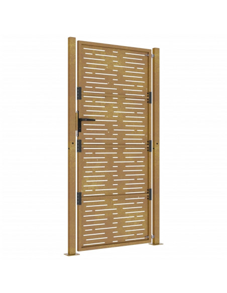 Cancello da Giardino 105x205 cm Acciaio Corten Design Quadrato