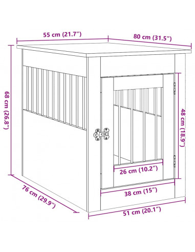 Gabbia Cani da Arredamento Legno Antico Legno Multistrato