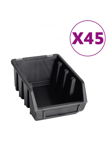 Kit Contenitori 96 pz con Pannelli a Parete Rosso e Nero