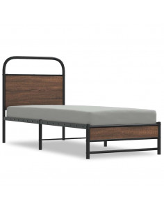 Giroletto senza Materasso Rovere Marrone 80x200cm in Truciolato