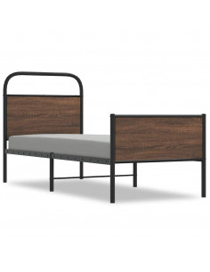 Giroletto senza Materasso Rovere Marrone 80x200cm in Truciolato