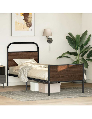 Giroletto senza Materasso Rovere Marrone 80x200cm in Truciolato