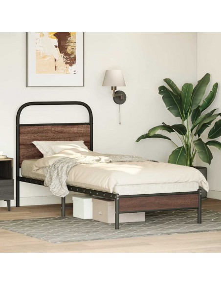 Giroletto senza Materasso Rovere Marrone 75x190cm in Truciolato