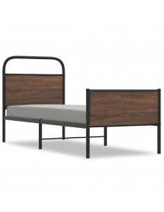 Giroletto senza Materasso Rovere Marrone 75x190cm in Truciolato