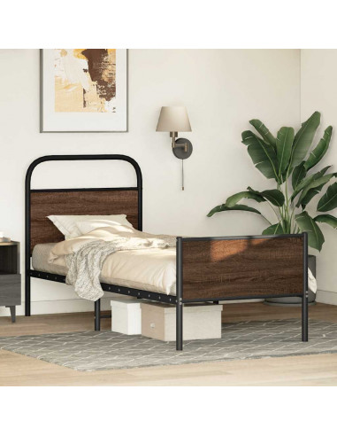 Giroletto senza Materasso Rovere Marrone 75x190cm in Truciolato