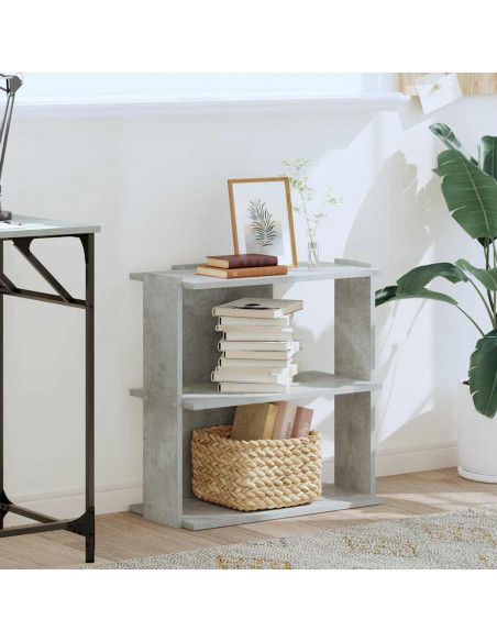 Libreria 3 Ripiani Grigio Cemento 60x30x60 cm Multistrato
