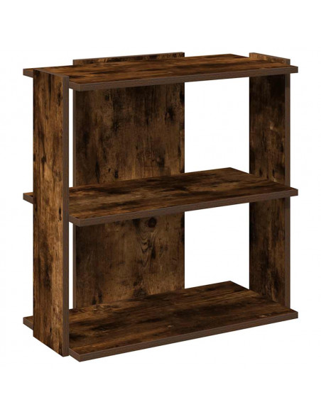 Libreria a 3 Ripiani Rovere Fumo 60x30x60 cm Legno Multistrato