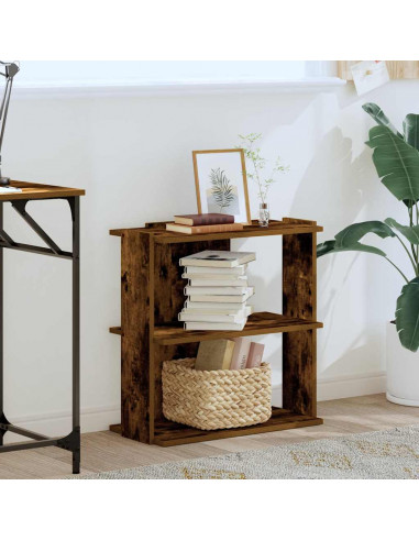 Libreria a 3 Ripiani Rovere Fumo 60x30x60 cm Legno Multistrato