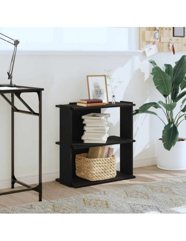 Libreria a 3 Ripiani Nera 60x30x60 cm in Legno Multistrato